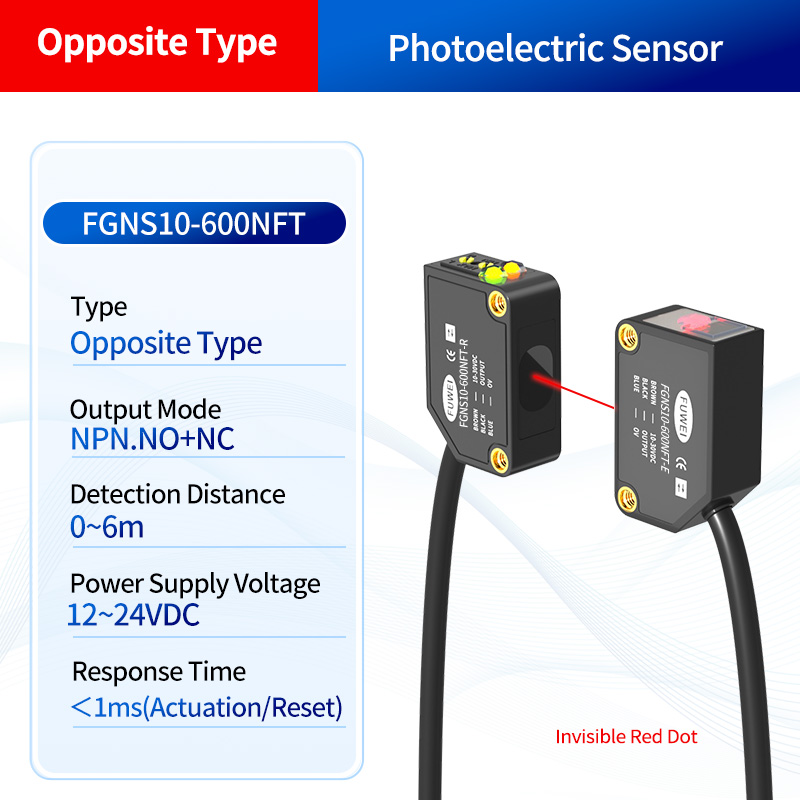 Alinhamento do sensor fotoelétrico FGNS10-600NFT: Sensing preciso, seguro e estável para a indústria