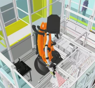 3dVision Guied Carregamento automatizado de peças de trabalho do eixo de manivela