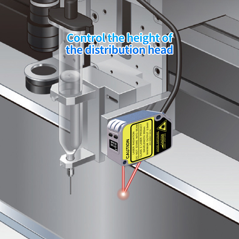 Sensor de deslocamento a laser com display digital OLED